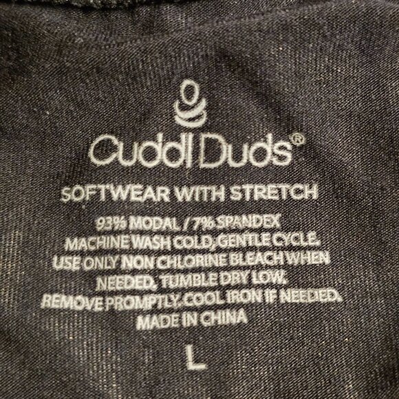 Cuddl Duds, Cowl Neck, Long Sleeve, Lightweight, Thumbholes, size L, Black Shirt - Picture 9 of 9